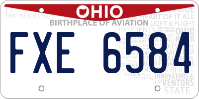 OH license plate FXE6584
