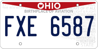 OH license plate FXE6587