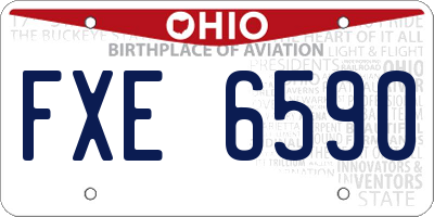 OH license plate FXE6590