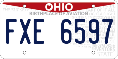 OH license plate FXE6597