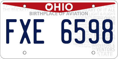 OH license plate FXE6598