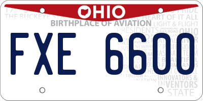 OH license plate FXE6600