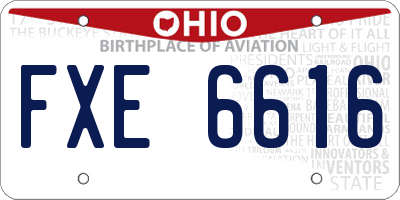 OH license plate FXE6616