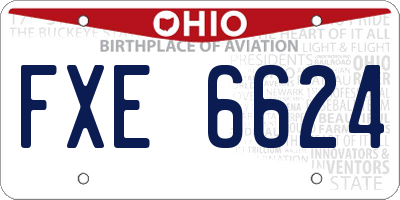 OH license plate FXE6624
