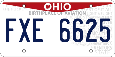 OH license plate FXE6625