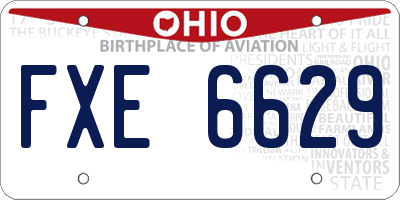 OH license plate FXE6629