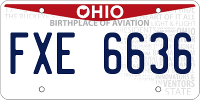 OH license plate FXE6636