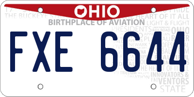 OH license plate FXE6644