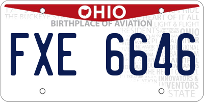 OH license plate FXE6646