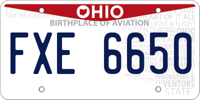 OH license plate FXE6650