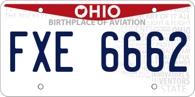 OH license plate FXE6662