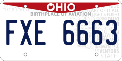 OH license plate FXE6663