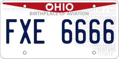 OH license plate FXE6666