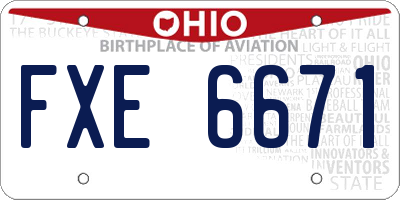 OH license plate FXE6671