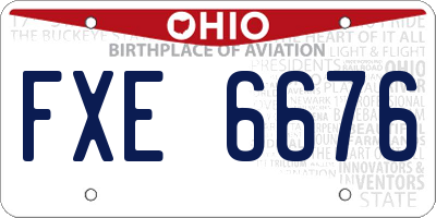 OH license plate FXE6676