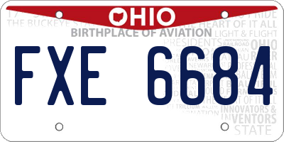 OH license plate FXE6684