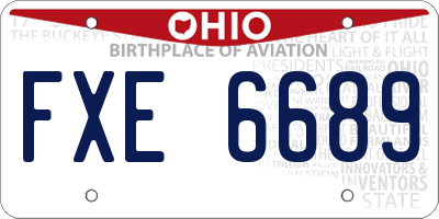 OH license plate FXE6689