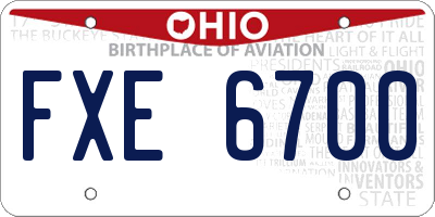 OH license plate FXE6700