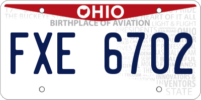 OH license plate FXE6702