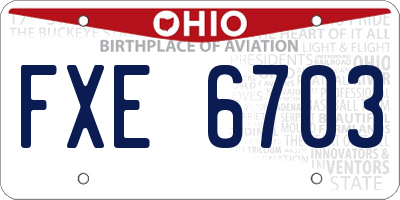 OH license plate FXE6703