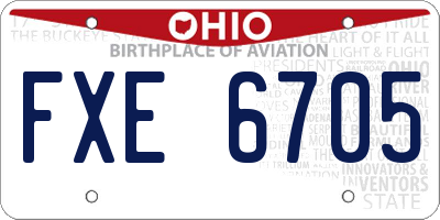 OH license plate FXE6705