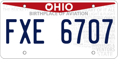 OH license plate FXE6707
