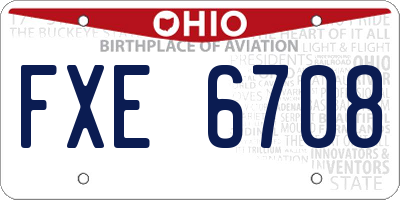 OH license plate FXE6708