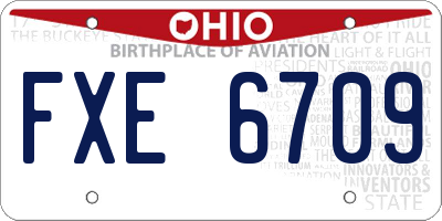 OH license plate FXE6709