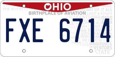 OH license plate FXE6714