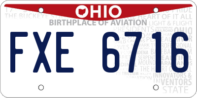 OH license plate FXE6716