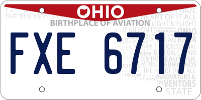 OH license plate FXE6717