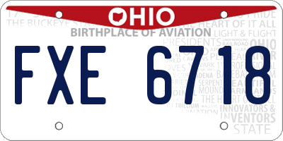 OH license plate FXE6718