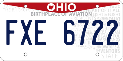 OH license plate FXE6722
