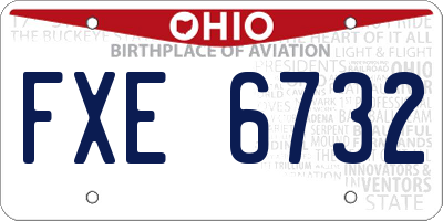OH license plate FXE6732