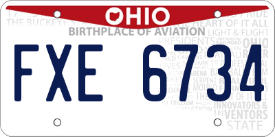 OH license plate FXE6734