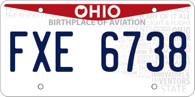 OH license plate FXE6738