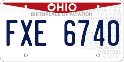 OH license plate FXE6740
