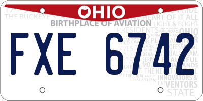 OH license plate FXE6742