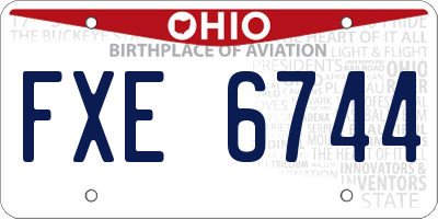 OH license plate FXE6744