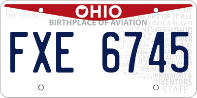 OH license plate FXE6745