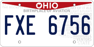 OH license plate FXE6756