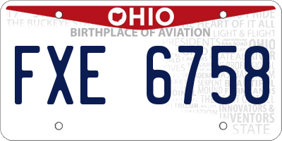 OH license plate FXE6758
