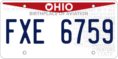 OH license plate FXE6759