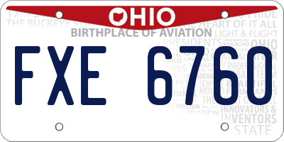 OH license plate FXE6760