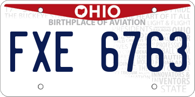 OH license plate FXE6763