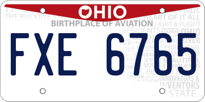 OH license plate FXE6765