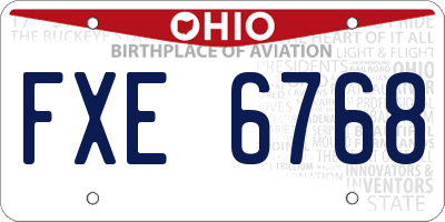 OH license plate FXE6768