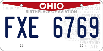 OH license plate FXE6769