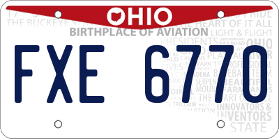 OH license plate FXE6770