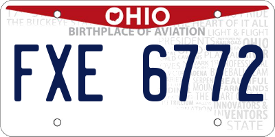 OH license plate FXE6772